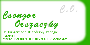 csongor orszaczky business card