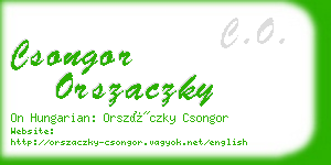 csongor orszaczky business card